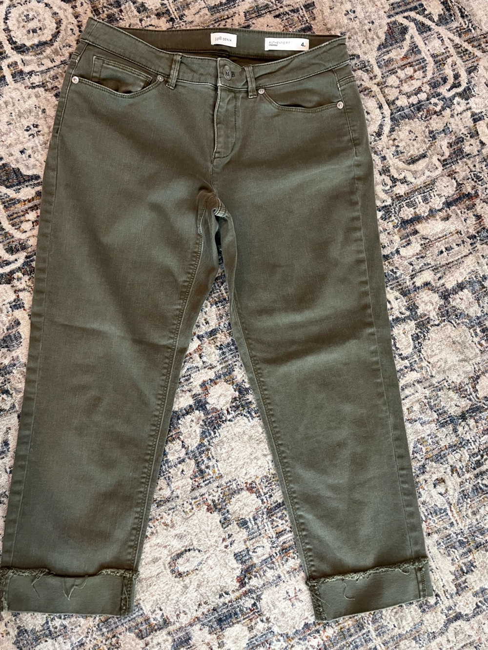 J. Jill women’s Relaxed Olive Green Jeans